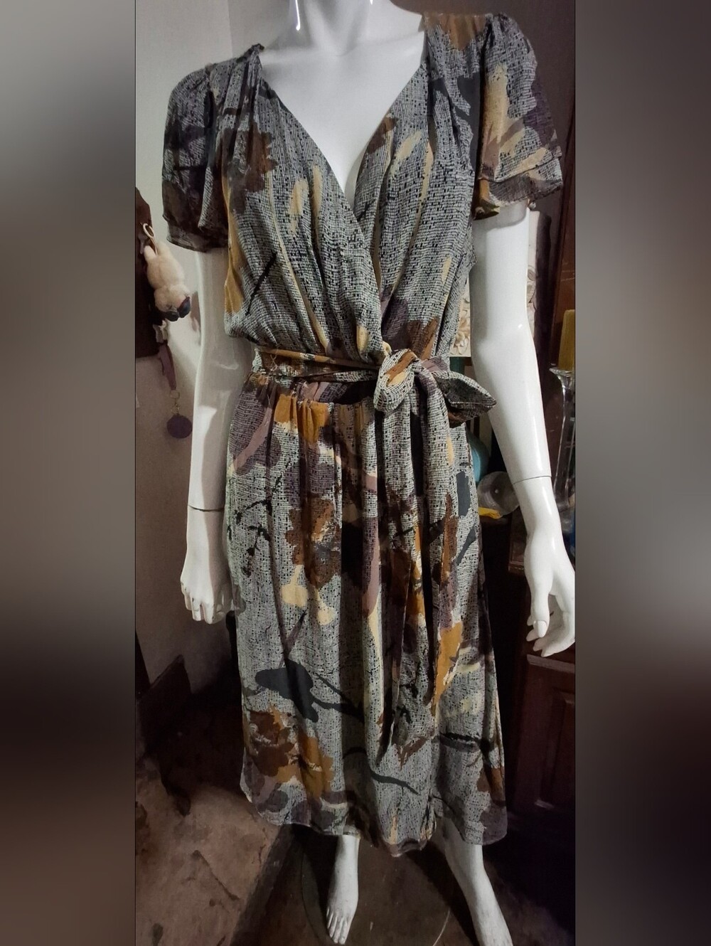 Maeve Anthropologie Bronwen Silk Floral Faux Wrap Dress Size 12